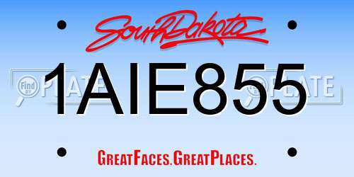 1AIE855 South Dakota License Plate