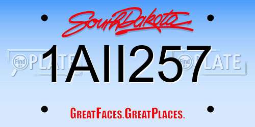 1AII257 South Dakota License Plate