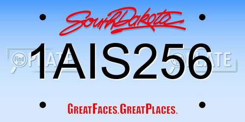 1AIS256 South Dakota License Plate