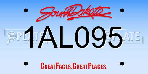 1AL095 South Dakota License Plate