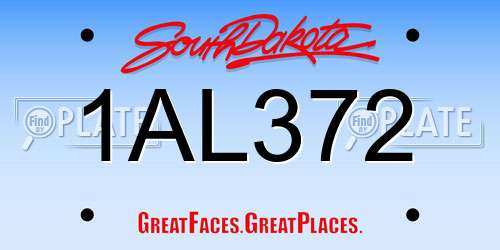 1AL372 South Dakota License Plate