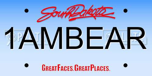 1AMBEAR South Dakota License Plate