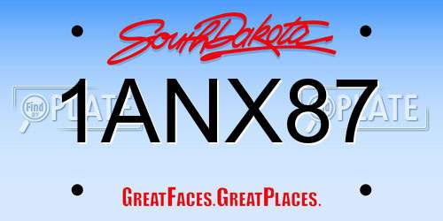 1ANX87 South Dakota License Plate