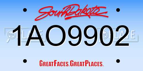 1AO9902 South Dakota License Plate