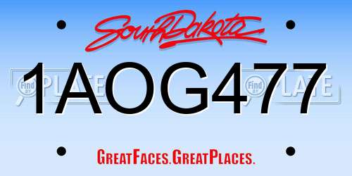 1AOG477 South Dakota License Plate