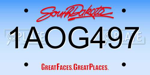 1AOG497 South Dakota License Plate