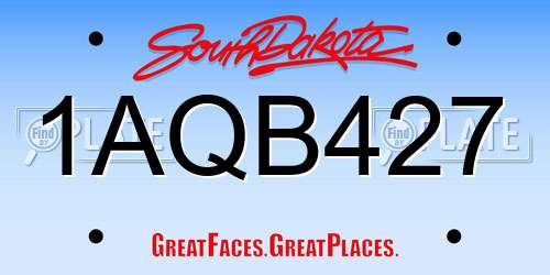 1AQB427 South Dakota License Plate
