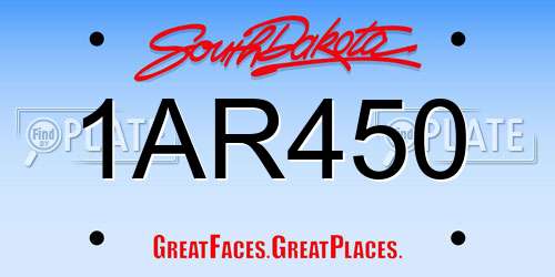 1AR450 South Dakota License Plate