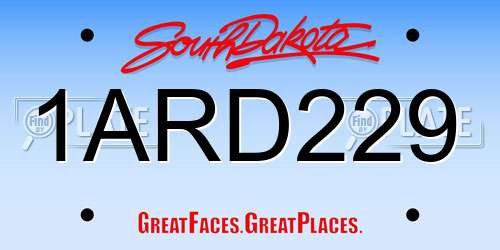 1ARD229 South Dakota License Plate