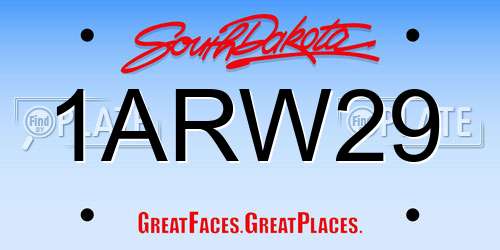 1ARW29 South Dakota License Plate