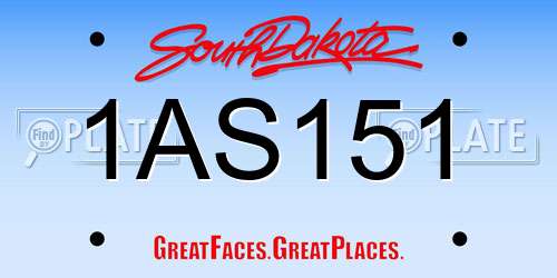 1AS151 South Dakota License Plate