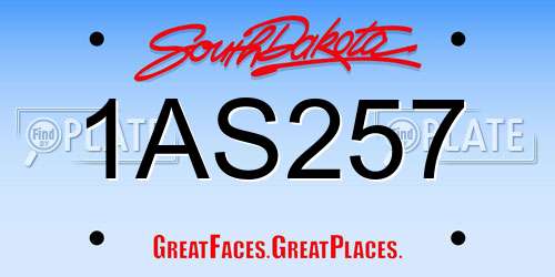 1AS257 South Dakota License Plate