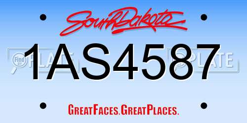 1AS4587 South Dakota License Plate