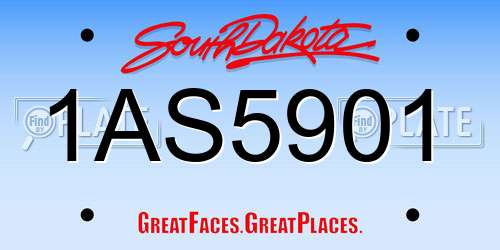 1AS5901 South Dakota License Plate