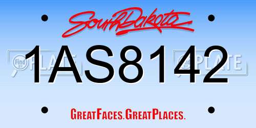 1AS8142 South Dakota License Plate