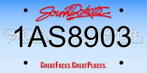 1AS8903 South Dakota License Plate