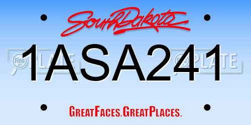 1ASA241 South Dakota License Plate