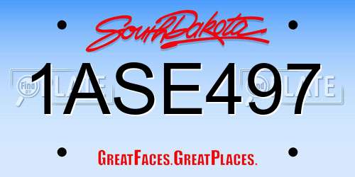 1ASE497 South Dakota License Plate