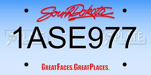 1ASE977 South Dakota License Plate