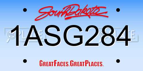 1ASG284 South Dakota License Plate