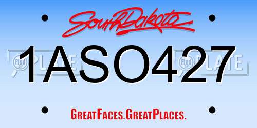 1ASO427 South Dakota License Plate