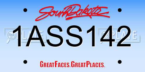 1ASS142 South Dakota License Plate