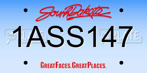 1ASS147 South Dakota License Plate