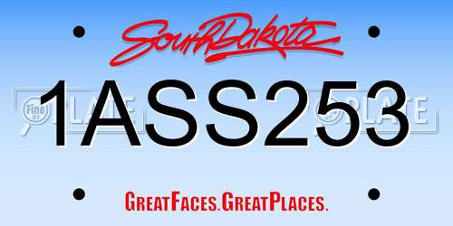 1ASS253 South Dakota License Plate