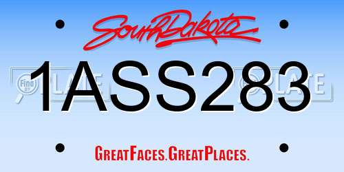 1ASS283 South Dakota License Plate