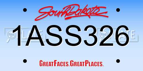1ASS326 South Dakota License Plate