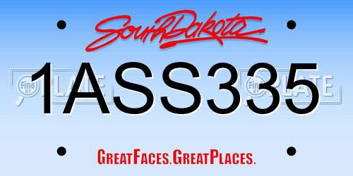 1ASS335 South Dakota License Plate