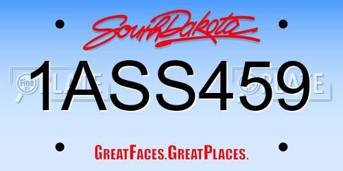1ASS459 South Dakota License Plate
