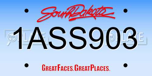 1ASS903 South Dakota License Plate