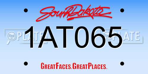1AT065 South Dakota License Plate