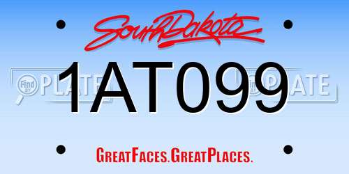 1AT099 South Dakota License Plate