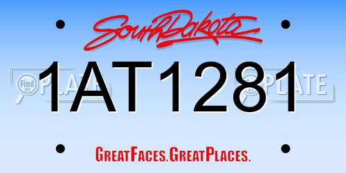 1AT1281 South Dakota License Plate