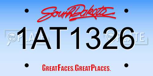 1AT1326 South Dakota License Plate
