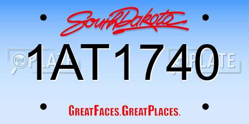 1AT1740 South Dakota License Plate