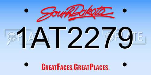 1AT2279 South Dakota License Plate