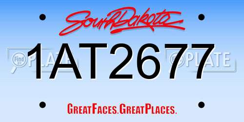 1AT2677 South Dakota License Plate