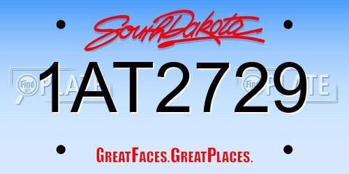 1AT2729 South Dakota License Plate
