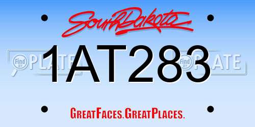 1AT283 South Dakota License Plate