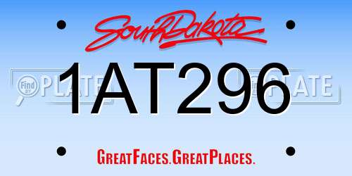 1AT296 South Dakota License Plate