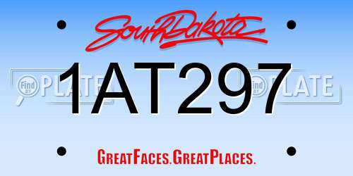 1AT297 South Dakota License Plate