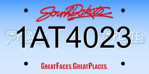 1AT4023 South Dakota License Plate