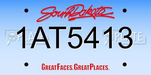 1AT5413 South Dakota License Plate