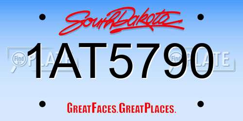 1AT5790 South Dakota License Plate
