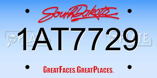 1AT7729 South Dakota License Plate