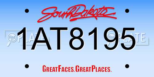 1AT8195 South Dakota License Plate