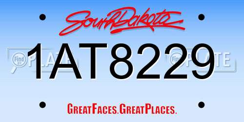 1AT8229 South Dakota License Plate